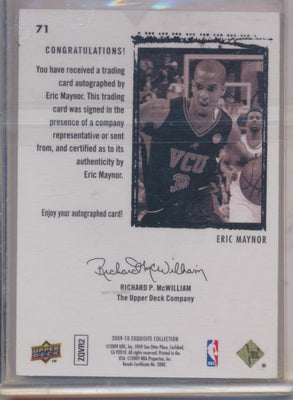 Upper Deck 2009-2010 Exquisite Collection Rookie Auto #71 Eric Maynor 208/225