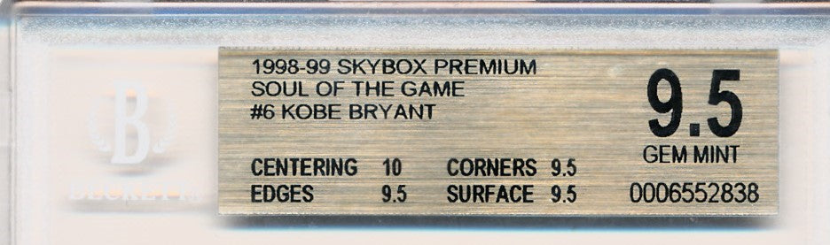 Skybox 1998 Premium Soul Of The Game #SG6 Kobe Bryant / BGS Grade