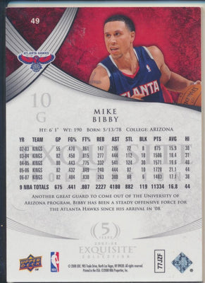 Upper Deck 2007-2008 Exquisite Collection Base #49 Mike Bibby 88/225