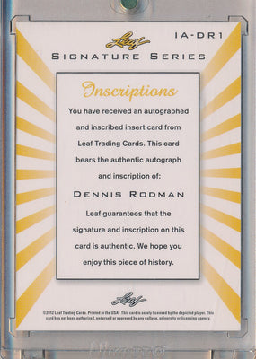 Leaf 2011-2012 Signature Series Inscriptions #IA-DR1 Dennis Rodman 2/2