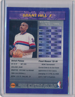 Topps 1994-1995 Finest  Refractor W/ Peel #8 Grant Hill
