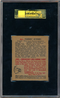 Topps Bowman  1948 New York Knickerbockers  #60 Tommy Byrnes  / PSA Grade 5