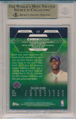 Topps 2002-2003 Finest RC #181 Chris Bosh  / BGS Grade 9.5