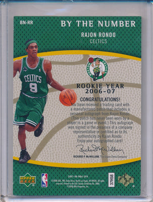 Upper Deck 2007-08 SP Authentic By The Number #BN-RR Rajon Rondo 30/50