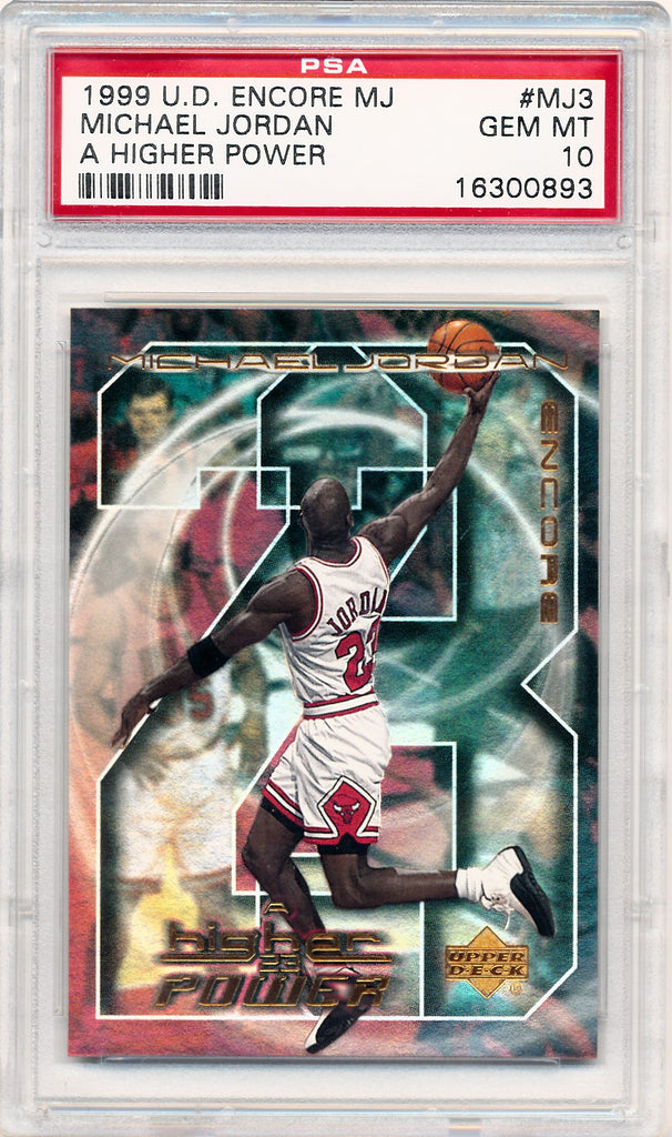 michael jordan graded 10 card Upper Deck 1999-2000 Encore MJ A Higher Power #MJ3 Michael Jordan / PS – Mr. B's Collection
