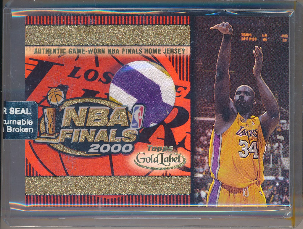 Topps 2000-2001 Gold Label NBA Finals Jersey #TT1H Shaquille O'neal – Mr.  B's Collection