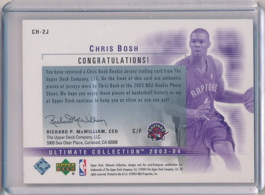 Upper Deck 2003-2004 Ultimate Collection Ultimate Dual Rookie Jersey #CH-2J Chris Bosh 30/100