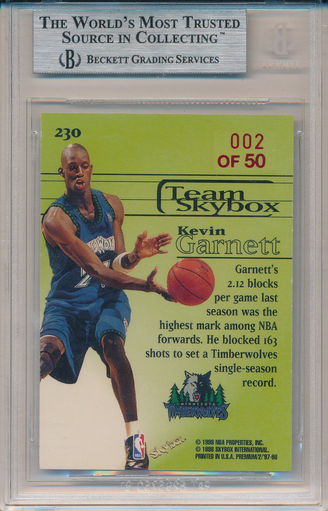 SkyBox 1997-1998 Premium Star Rubies #230 Kevin Garnett 2/50 / BGS