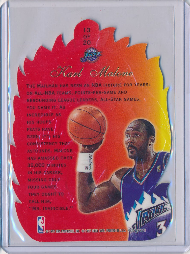 Fleer 1996-1997 Flair Showcase Hot Shots #13/20 Karl Malone – Mr