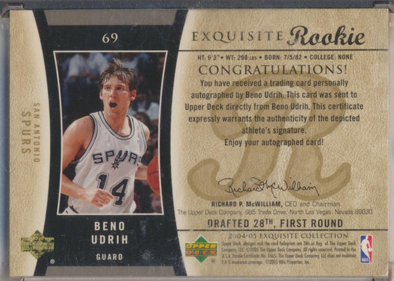 Upper Deck 2004-2005 Exquisite Collection Gold RPA #69 Beno Udrih 5/14