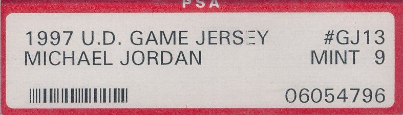 1997-98 UD MICHAEL JORDAN Game Used Jersey GJ13 VERY RARE!! WILL