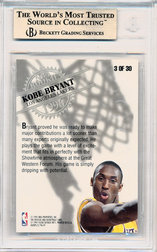 Fleer 1996-1997 NBA Hoops Rookies #3 Kobe Bryant / BGS Grade 9.5