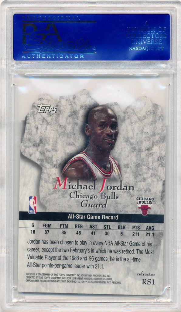 Topps 1997 Rock Stars Refractor #RS1 Michael Jordan / PSA Grade 9