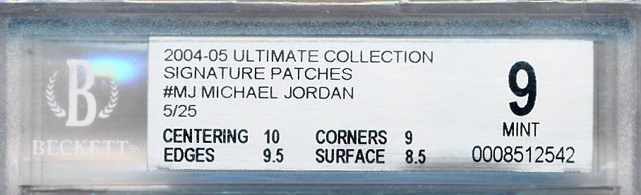 MICHAEL JORDAN 2005 ULTIMATE COLLECTION ON-CARD AUTOGRAPH AUTO /14 BGS 9.5  10 MJ