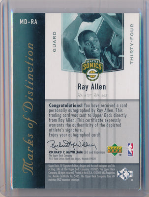 Upper Deck 2004-2005 SP Signature Edition Marks Of Distinction #MD-RA Ray Allen 22/25