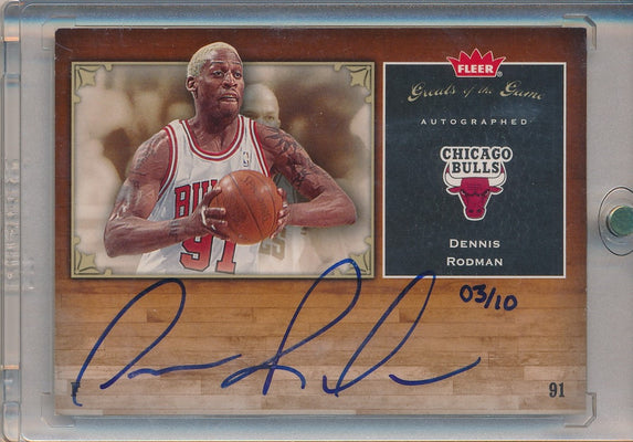 Fleer 2005-2006 Greats Of The Game Auto Gold #GG-RD Dennis Rodman 3/10