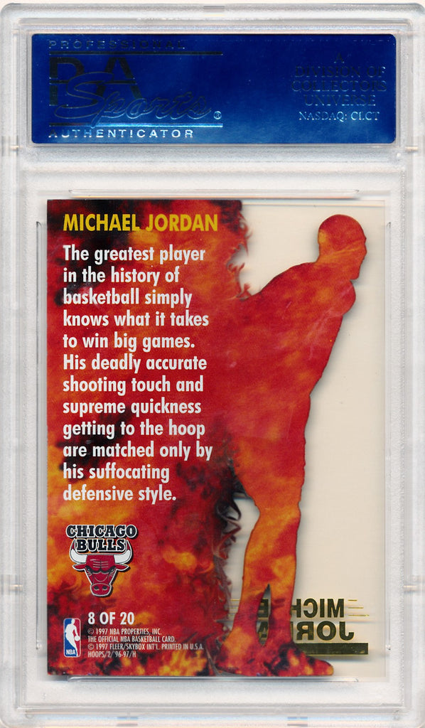 Fleer 1996-1997 NBA Hoops Hoops Hot List #8 Michael Jordan 8/20 / PSA – Mr.  B's Collection