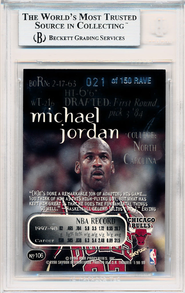 Michael Jordan - 1998-99 Skybox Thunder Card #106 - Chicago Bulls - HOF