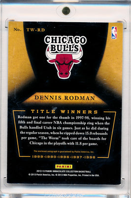 Panini 2012-2013 Immaculate Collection Title Winners Autographs #TWRD Dennis Rodman 4/5