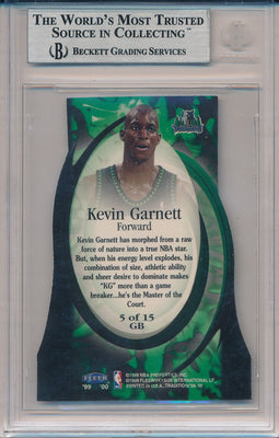 Fleer 1999-2000 Tradition Game Breakers #5/15GB Kevin Garnett 91/100 / BGS Grade 9