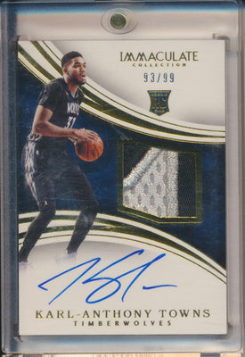 Panini 2015-2016 Immaculate RPA #101 Karl-Anthony Towns 93/99