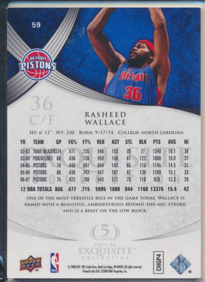 Upper Deck 2007-2008 Exquisite Collection Base #59 Rasheed Wallace 191/225