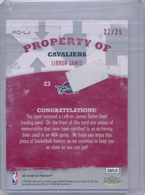 2007-2008 Hot Prospects Property Of Cavaliers #POLJ Lebron James 22/25