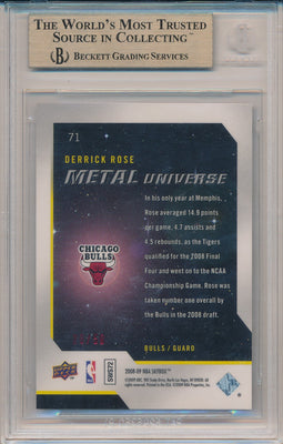 Upper Deck 2008-09 SkyBox Metal Universe Precious Metal Gems Red #71 Derrick Rose 20/50 / BGS Grade 9.5