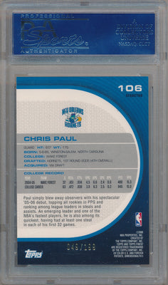 Topps 2005-2006 Finest Refractor #106 Chris Paul 49/199 / PSA Grade 10