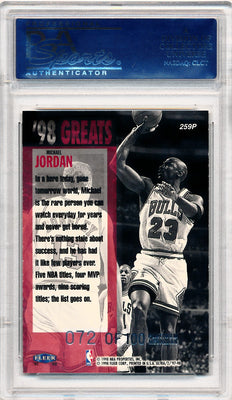 Fleer 1997-1998 Ultra Platinum Medallion #259P Michael Jordan 72/100 / PSA Grade 10