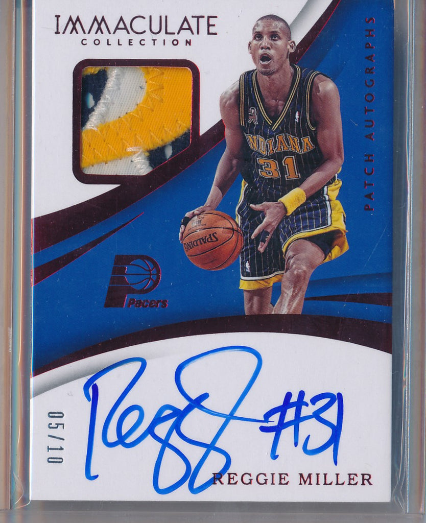 Panini 2017-2018 Flawless Jersey Auto #SM-RM Reggie Miller 4/10 