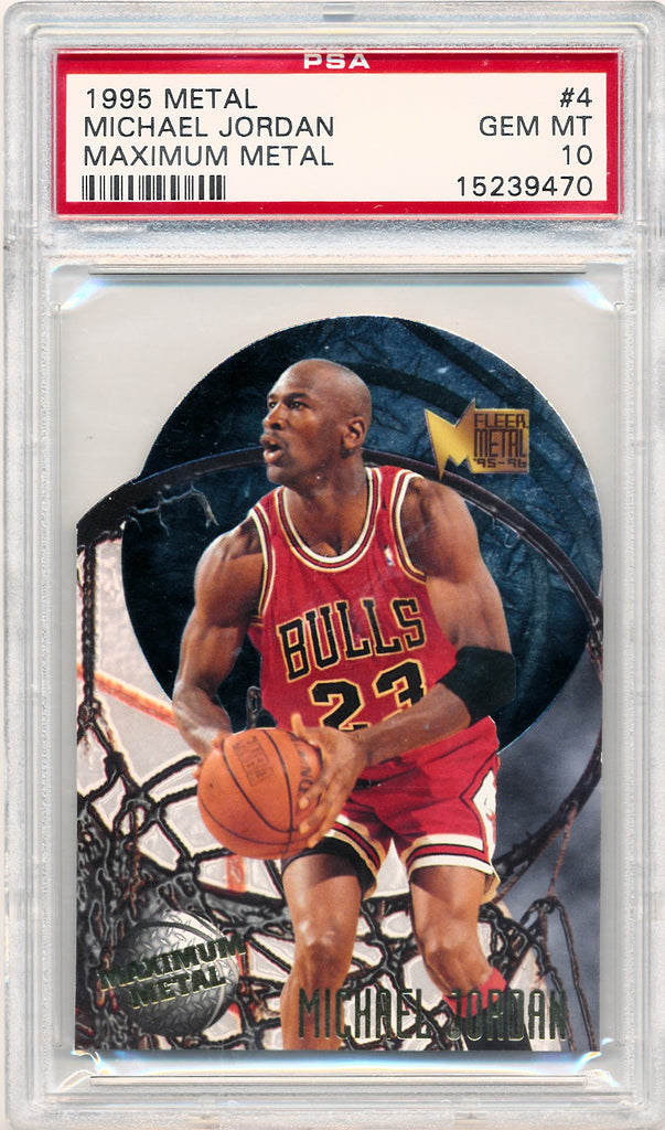 Fleer 1995 Metal Maximum Metal #4 Michael Jordan 4/10 / PSA Grade 10 – Mr.  B's Collection