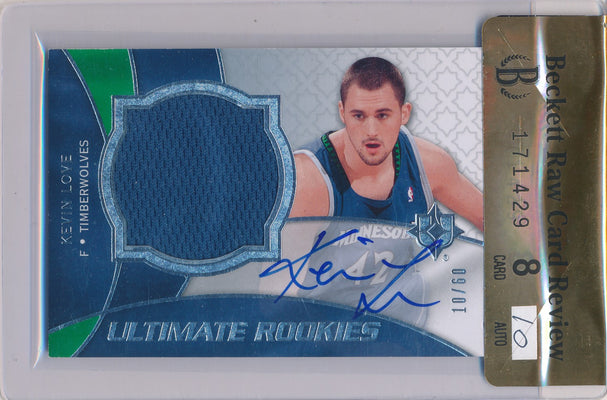 Upper Deck 2008-09 Ultimate Collection Ultimate Rookies Jersey Auto #121 Kevin Love 10/60 / BGS Grade 8 / Auto Grade 10