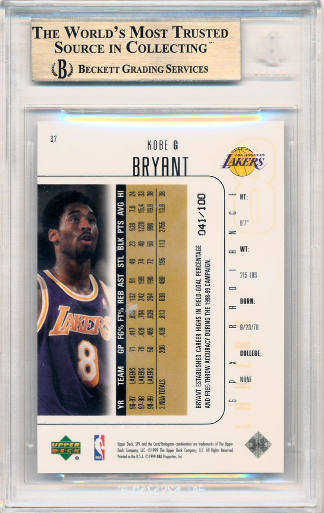 Upper Deck 1999-2000 SPx Radiance #37 Kobe Bryant / BGS