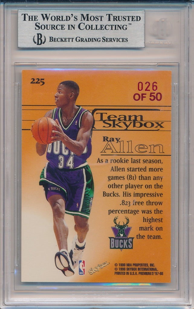 1998 UPPER DECK BLACK DIAMOND RAY ALLEN D15 DOMINANCE-EMERALD PSA 9 MINT  POP 1 53087093 - AA Mint Cards