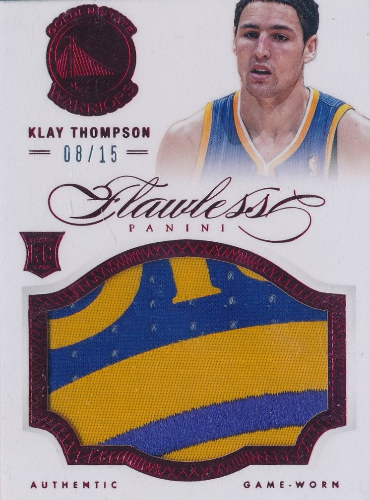 Panini 2012-2013 Flawless Ruby Jumbo Patches #5 Klay Thompson 08