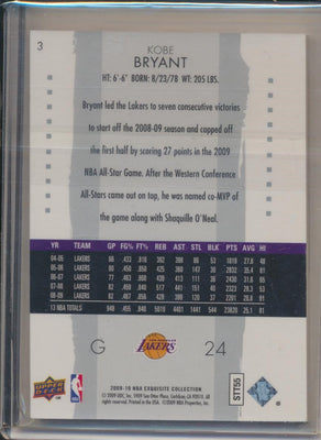 Upper Deck 2009-2010 Exquisite Collection Base #3 Kobe Bryant 27/199