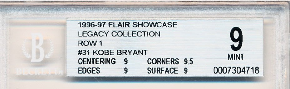 Fleer 1996-1997 Flair Showcase Legacy Collection Row 1 #31 Kobe