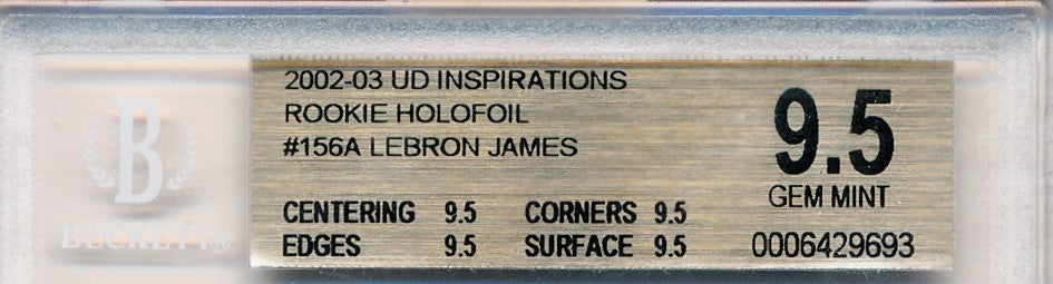 Upper Deck 2002-2003 Inspirations Rookie Holofoil #156A Lebron