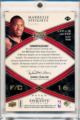 Upper Deck 2008-2009 Exquisite Collection Rookie Parallel #69 Marreese Speights 13/16