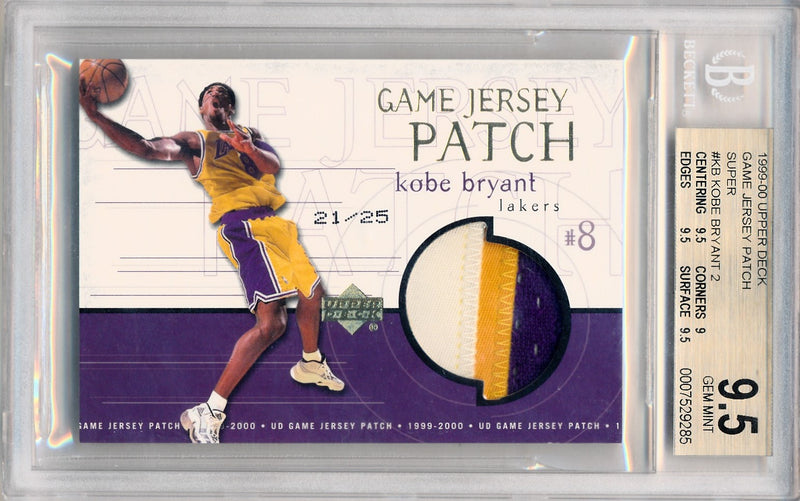 Upper Deck 1999-2000 Game Jersey Patch  Super #KB Kobe Bryant 21/25 / BGS Grade 9.5