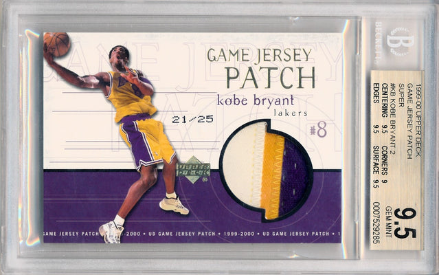 Upper Deck 1999-2000 Game Jersey Patch  Super #KB Kobe Bryant 21/25 / BGS Grade 9.5