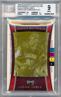 Upper Deck 2004-2005 Exquisite Collection Masterpiece Plates Yellow #LJ28 Lebron James 1/1 / BGS Grade 9