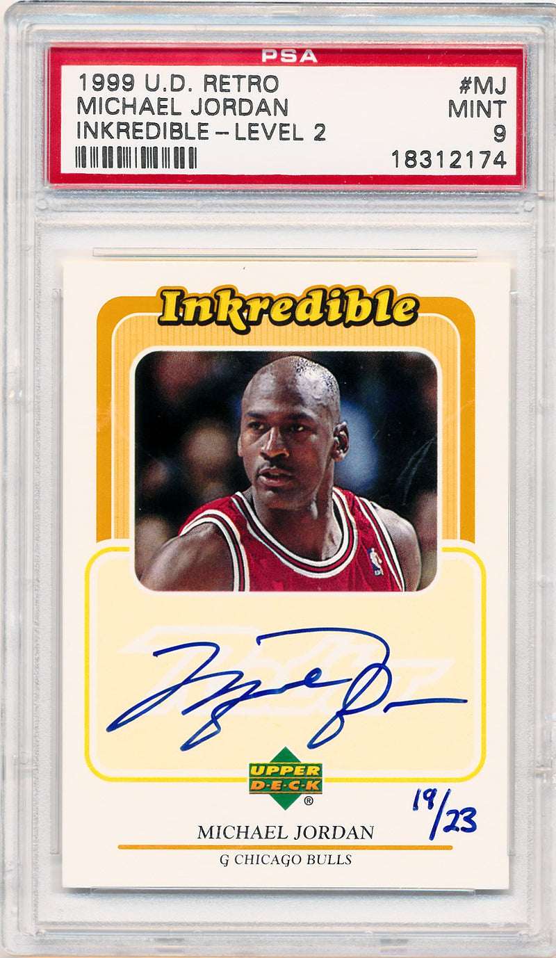 Upper Deck 1999 Ud Retro Inkredible - Level 2 #MJ Michael Jordan 19/23 / PSA Grade 9