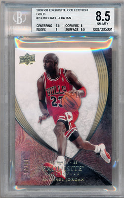 Upper Deck 2007-2008 Exquisite Collection Gold  #23 Michael Jordan 18/25 / BGS Grade 8.5