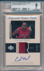 Upper Deck 2003-2004 Exquisite Collection Exquisite Rookie Patch #75 Chris Bosh 50/99 / BGS Grade 9 / Auto Grade 10