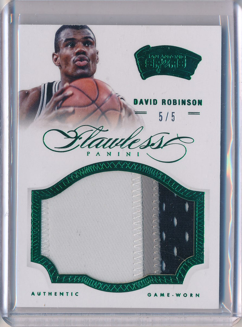 Panini 2012-2013 Flawless Emerald Jumbo Patches #55 David Robinson 3/5