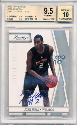 Panini 2010-2011 Prestige Expo 10 Signatures #211 John Wall 1/1 / BGS Grade 9.5 / Auto Grade 10