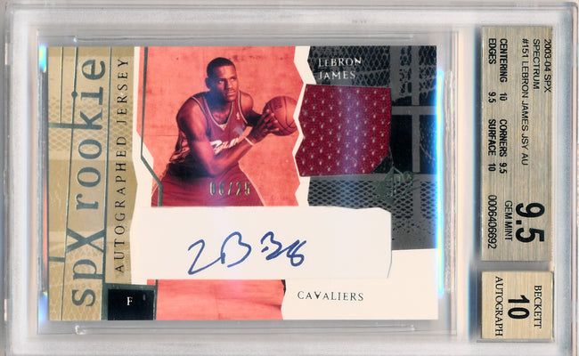 Upper Deck 2003-2004 SPx Spectrum #151 Lebron James 6/25 / BGS Grade 9.5 / Auto Grade 10