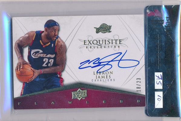 Upper Deck 2008-2009 Exquisite Collection Flawless Autographs #FLAW-LJ Lebron James 18/23 / Auto Grade 10